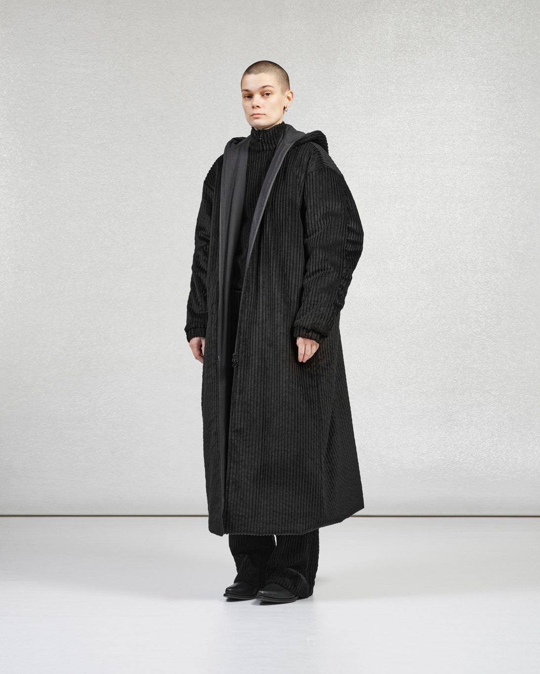 S17 NO.275 CORDUROY PUFFER ZIPPER COAT