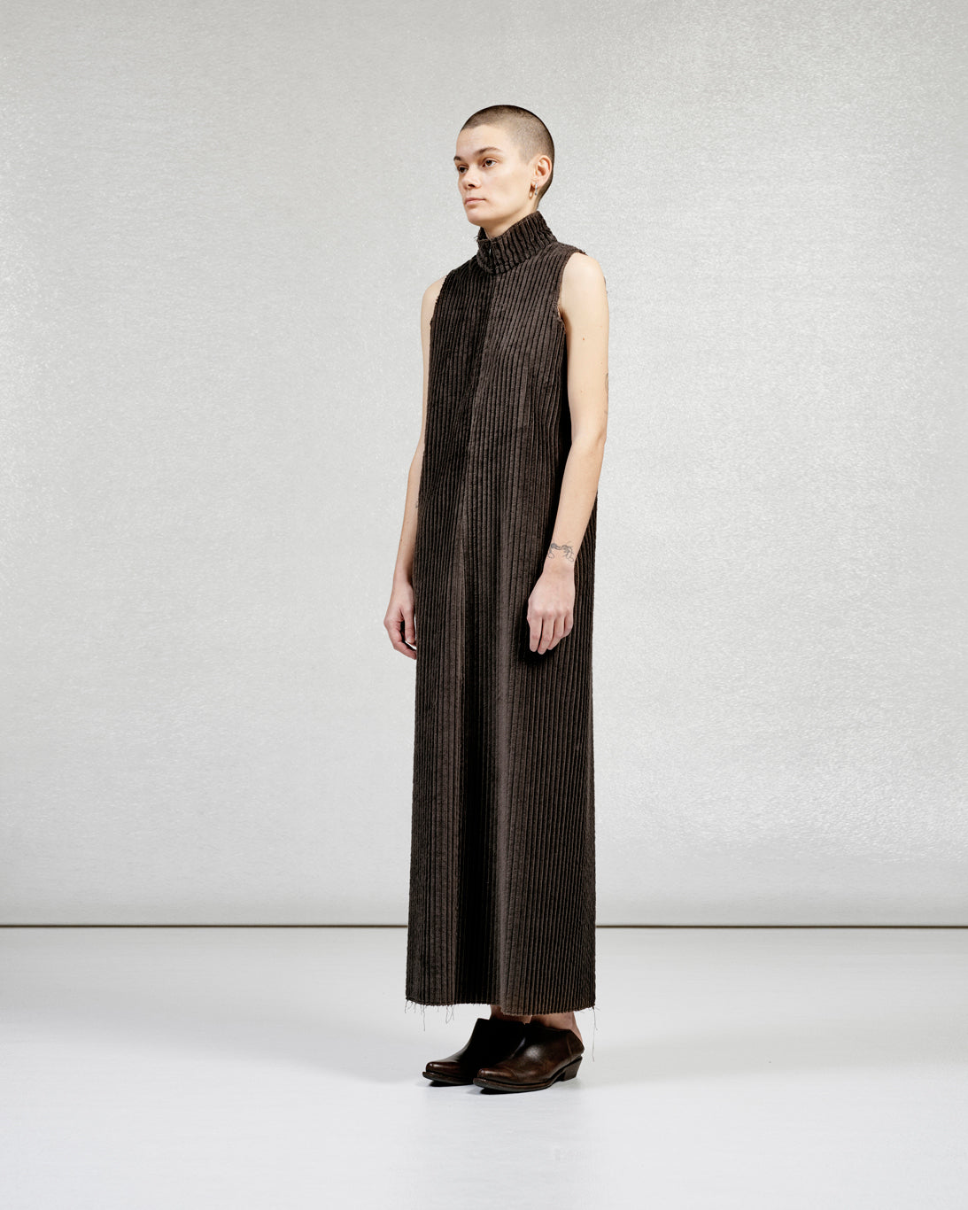 S17 NO.320 CORDUROY ZIPPER DRESS