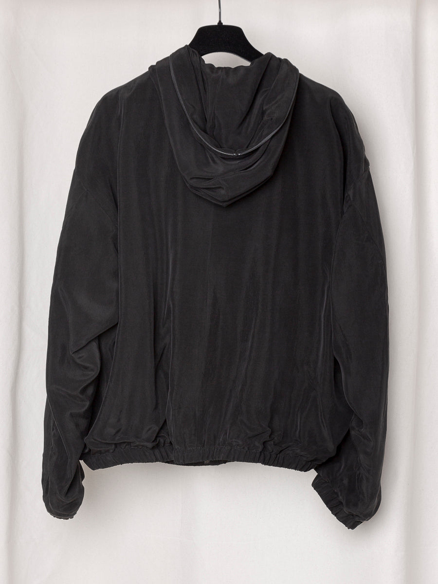 S17 NO.216 BROWN CUPRO DOUBLE HOODED ZIPPER JACKET