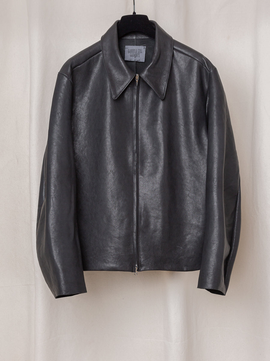 S17 NO.285 BLACK LEATHER POCKET JACKET