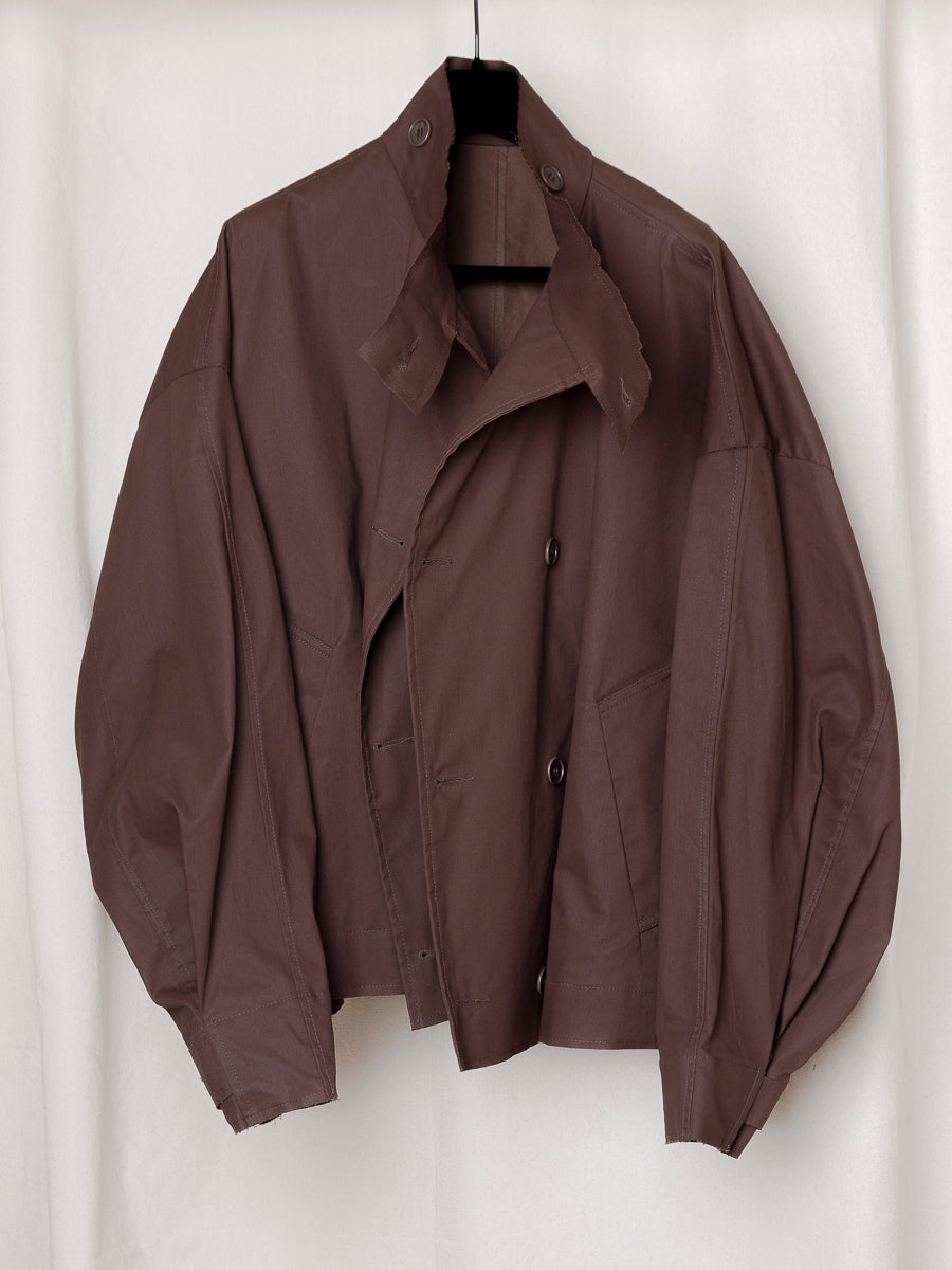 S17 NO.286 BROWN CROPPED OVERSIZED JACKET