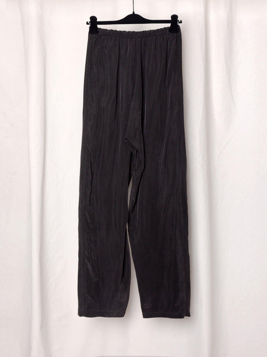 S17 NO.288 BROWN CUPRO DRAWSTRING TROUSERS