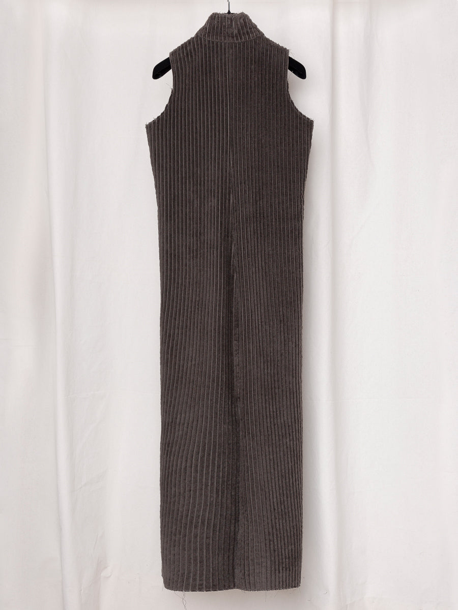S17 NO.320 CORDUROY ZIPPER DRESS