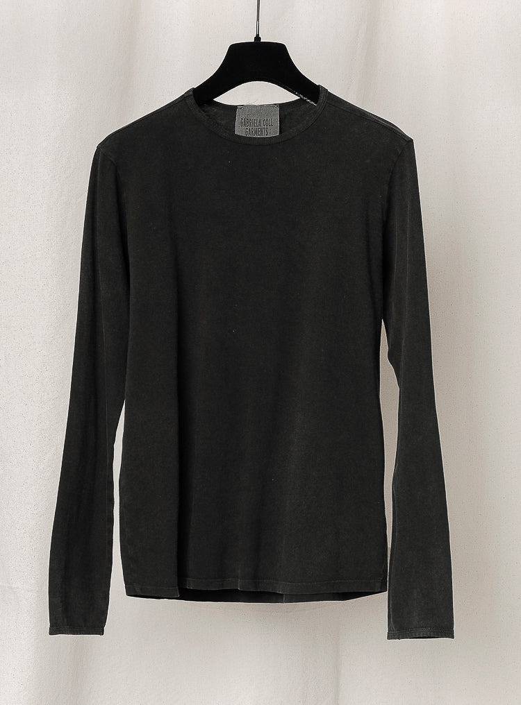 S17 NO.87 BROWN COTTON LONG SLEEVE T-SHIRT