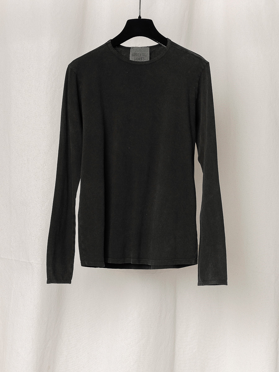 S17 NO.87 BLACK COTTON LONG SLEEVE T-SHIRT