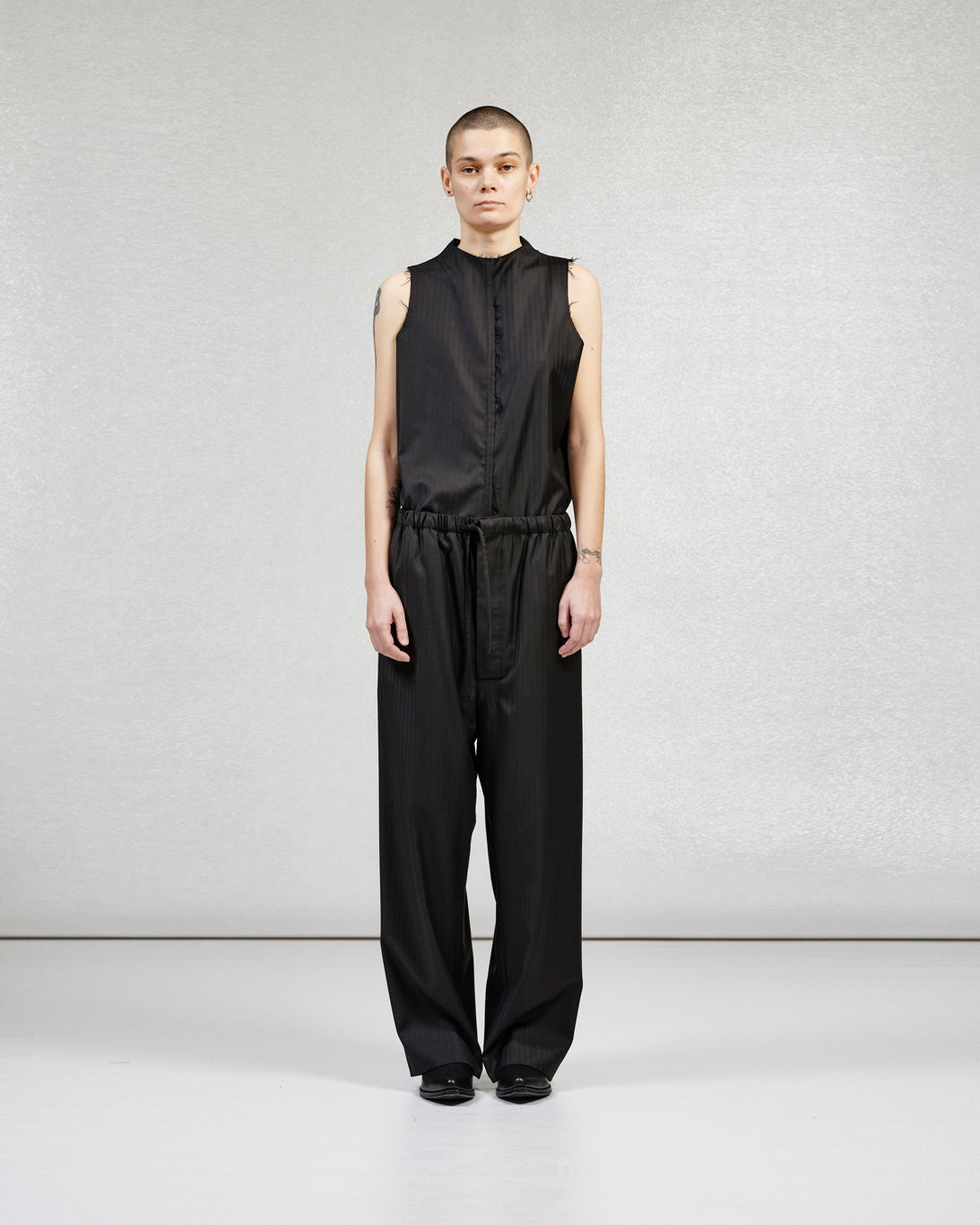 S17 NO.288 FINE WOOL DRAWSTRING TROUSERS