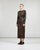 S17 NO.69 BROWN LEATHER HIGH WAIST SKIRT