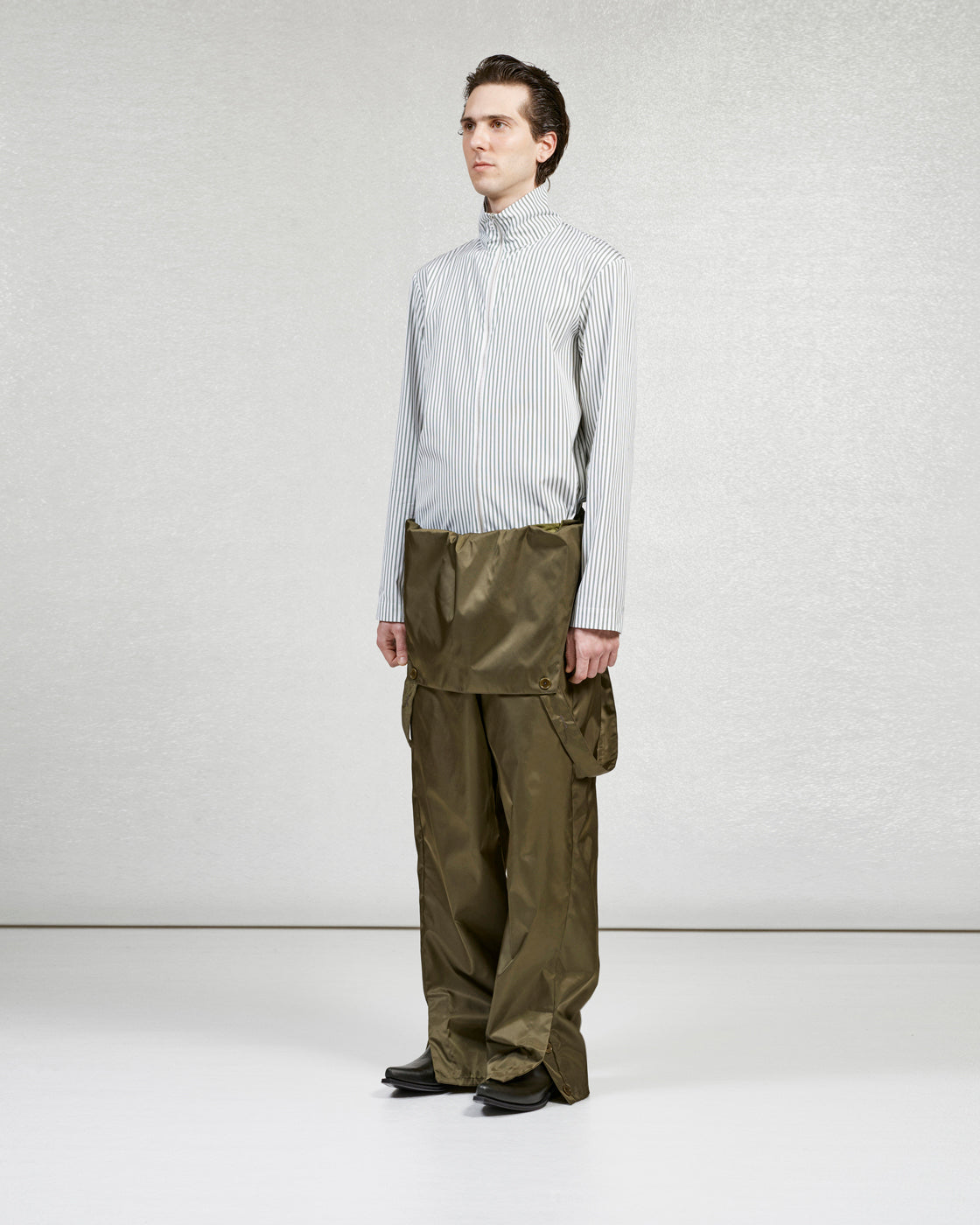 S17 NO.323 POPLIN ZIPPER SHIRT