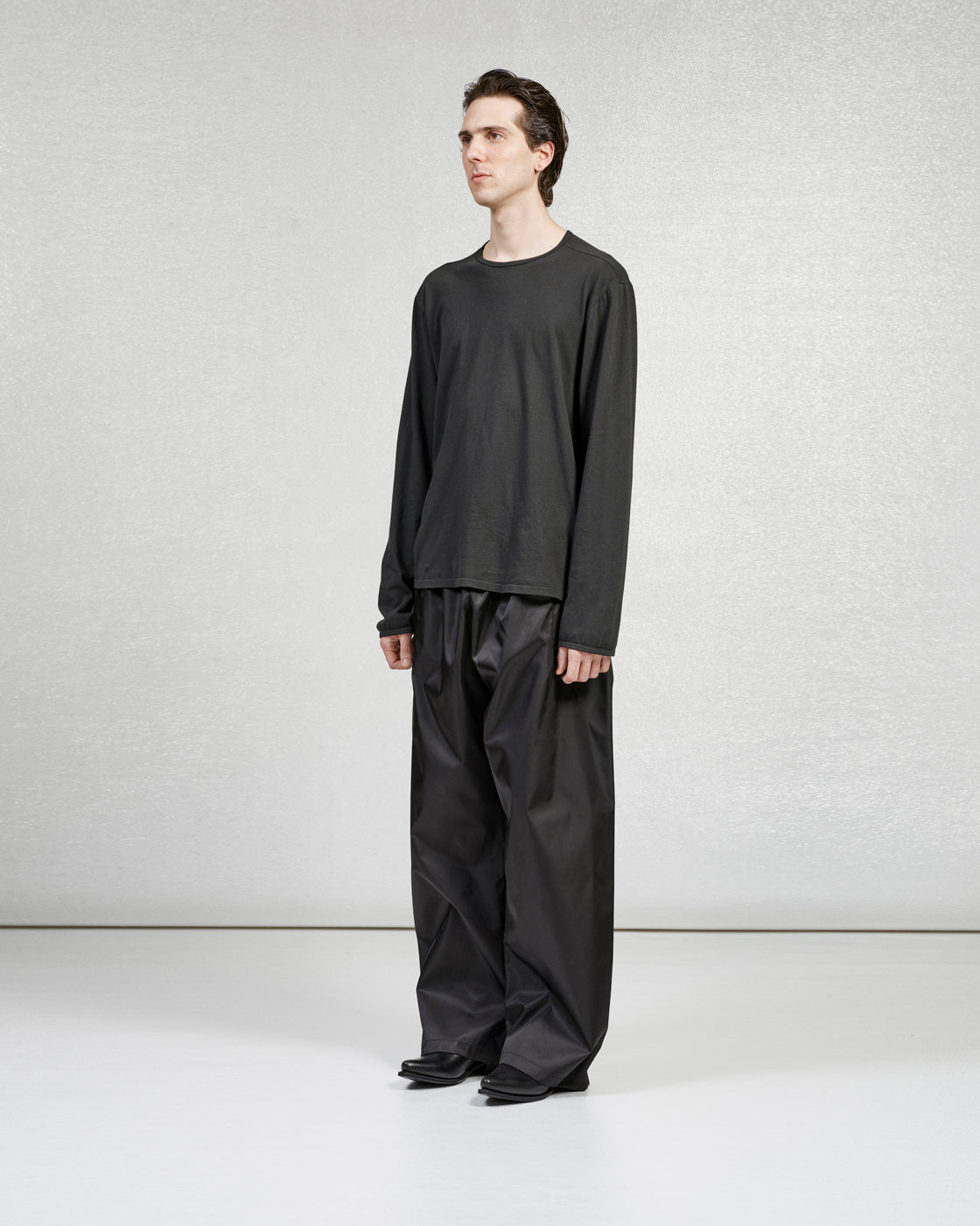 S17 NO.87 BLACK COTTON LONG SLEEVE T-SHIRT