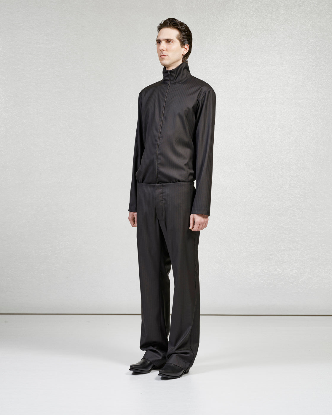 S17 NO.323 FINE WOOL ZIPPER SHIRT
