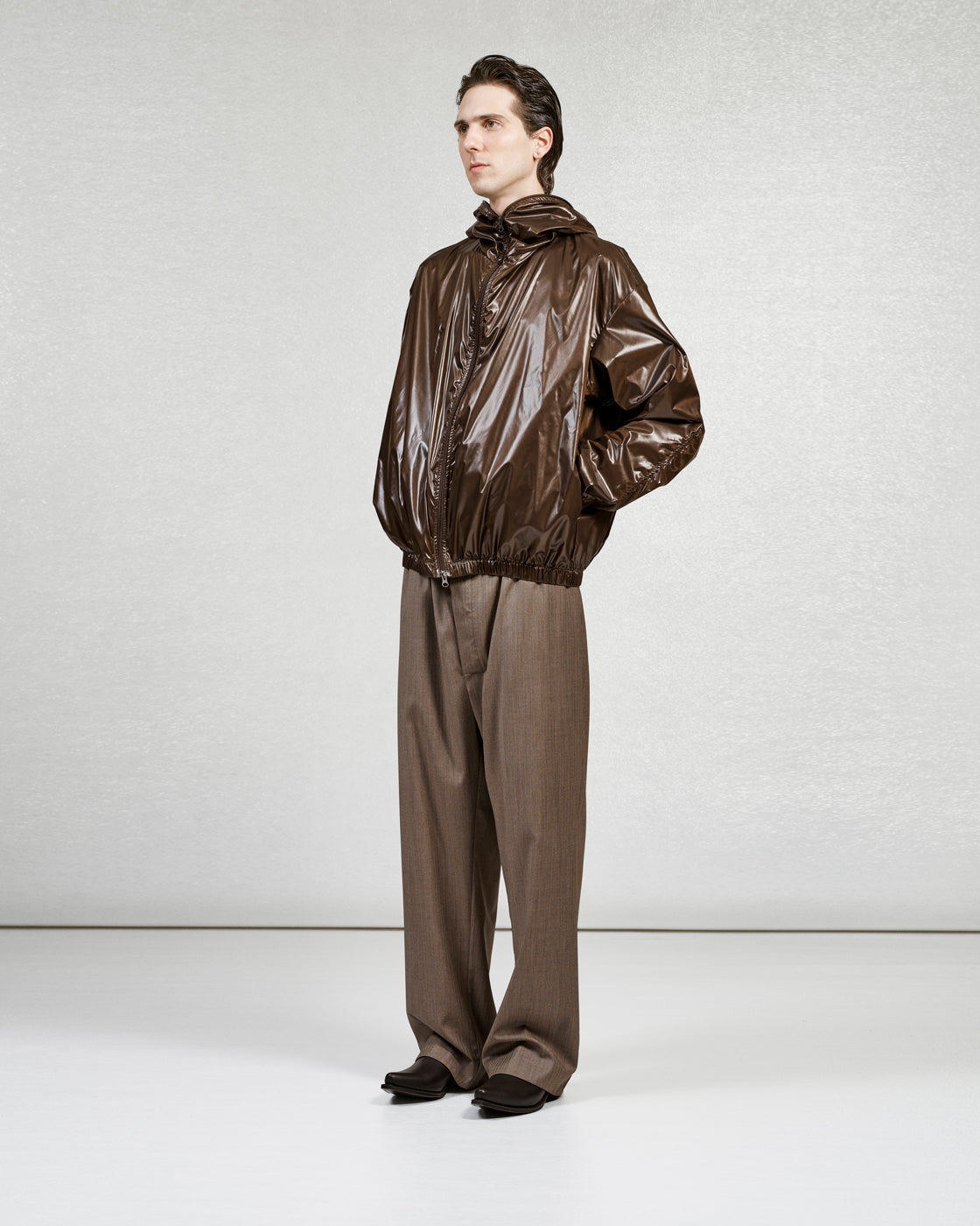 S17 NO.288 FINE WOOL DRAWSTRING TROUSERS