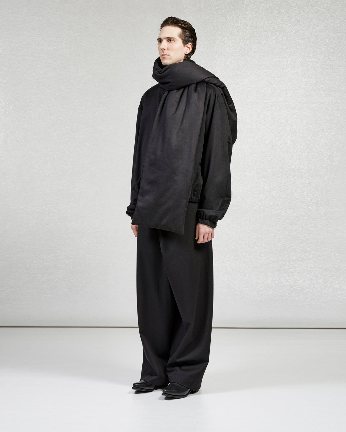 S17 NO.310 GREEN HEAVY WOOL CROSSED TROUSERS