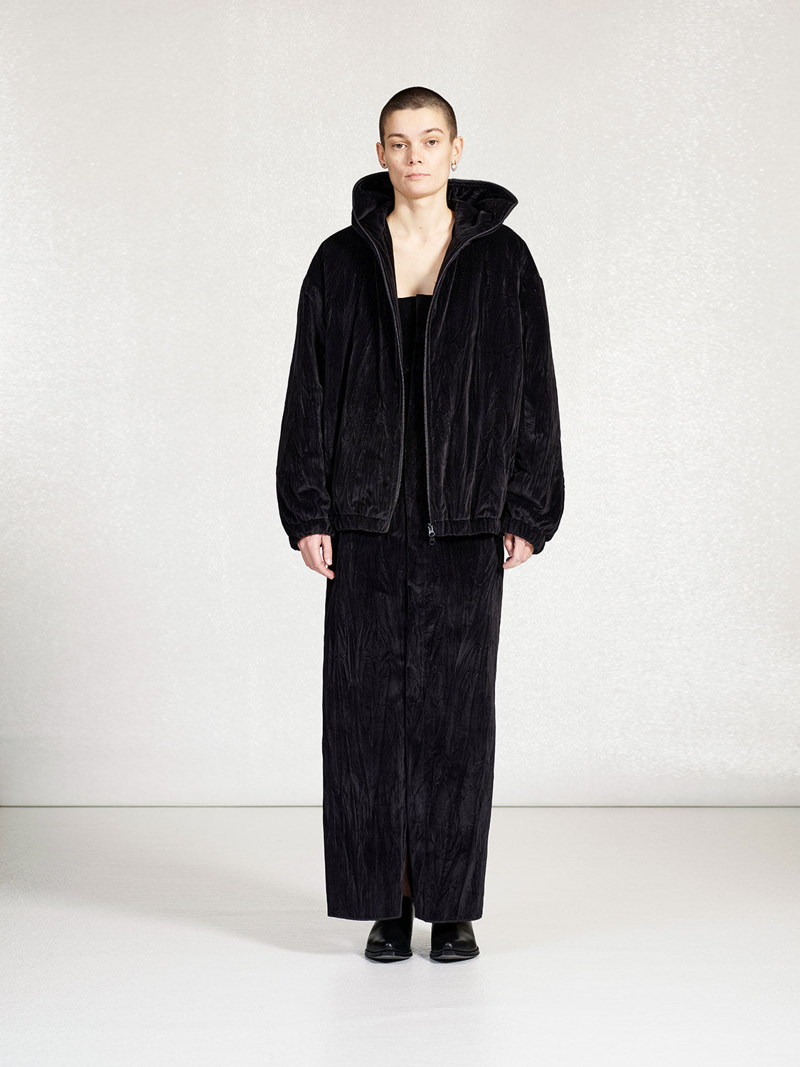 PRE-ORDER S19 NO.229 COTTON VELVET PUFFER HOODED JACKET