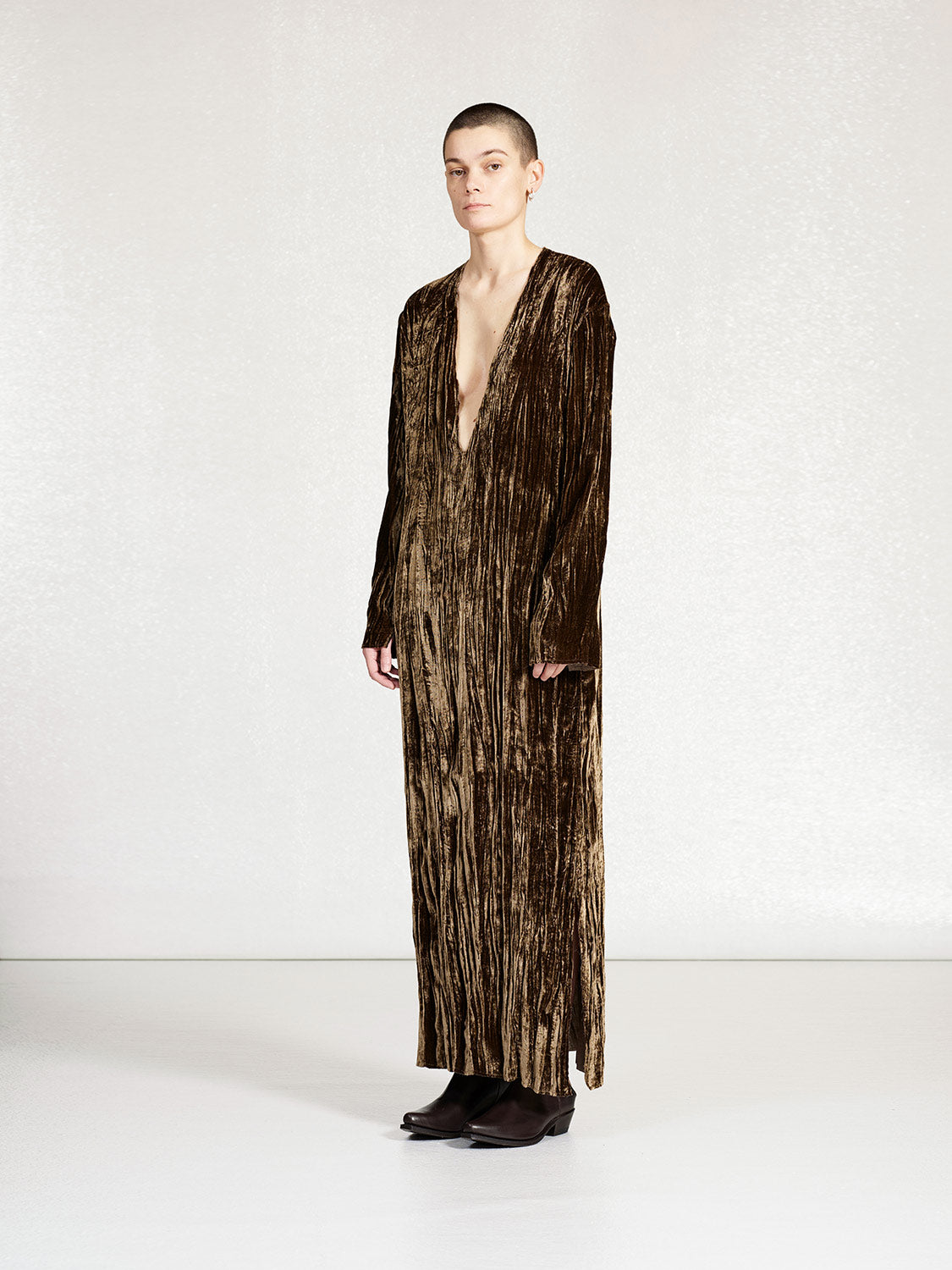 PRE-ORDER S19 NO.125 SILK VELVET LONGSLEEVE DRESS