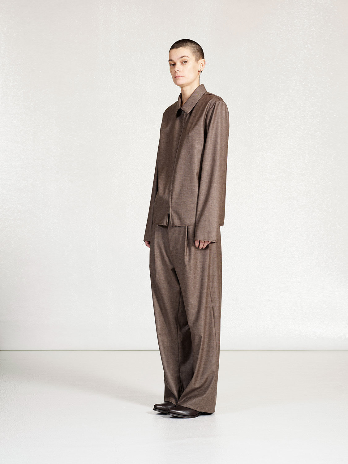 PRE-ORDER S19 NO.273 FINE WOOL ZIPPER SHIRT