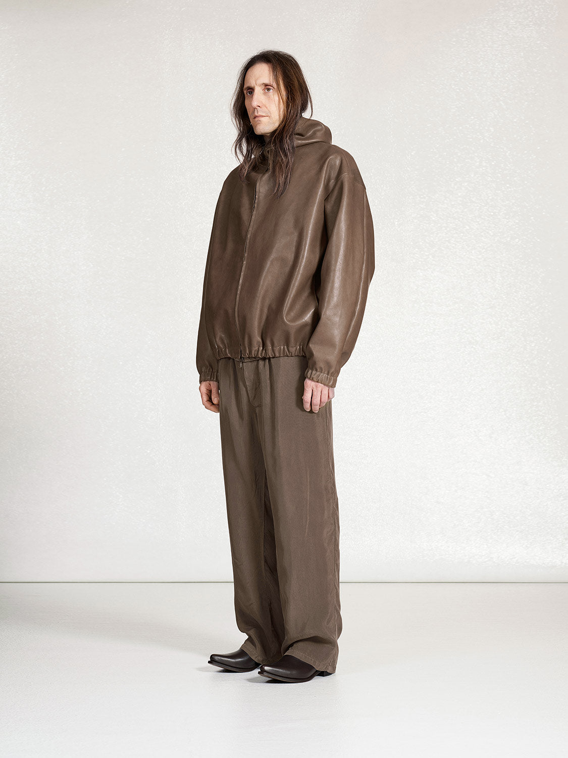 PRE-ORDER S19 NO.216 LEATHER HOODED ZIPPER JACKET