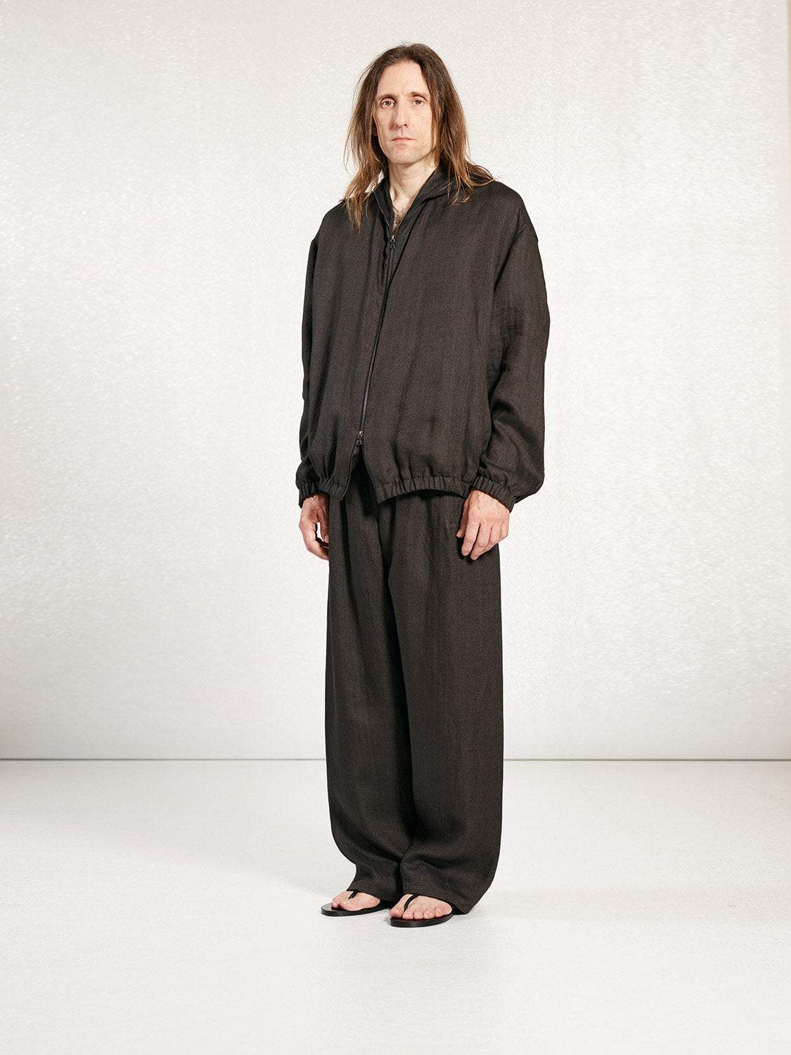 PREORDER S20 NO.216 LINEN HOODED ZIPPER JACKET