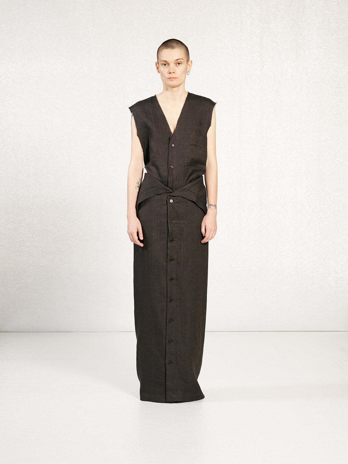 PREORDER S20 NO.357 LINEN FOLD POCKET SKIRT