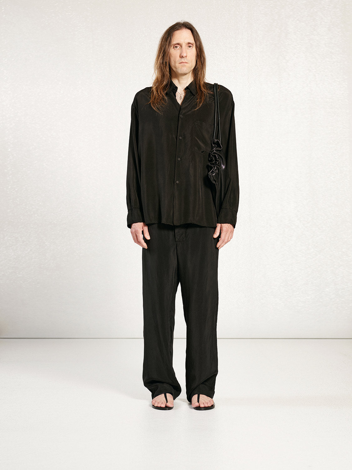 PREORDER S20 NO.328 BLACK CUPRO OVERSIZED SHIRT
