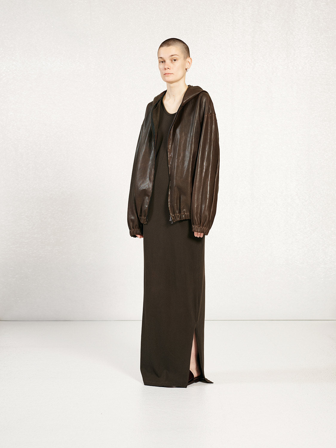 PREORDER S20 NO.216 DUST LEATHER HOODED ZIPPER