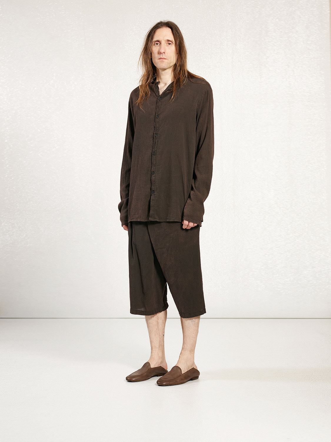 PREORDER S20 NO.262 BROWN STONEWASH COTTON BAMBULA SHIRT
