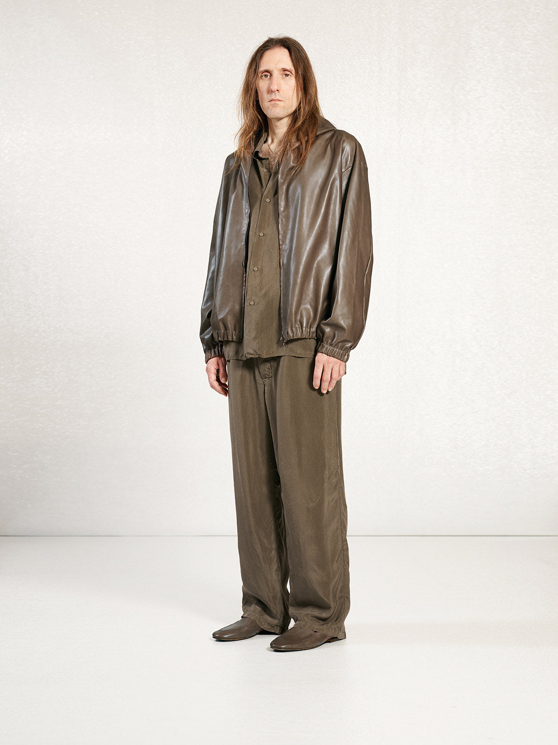 PREORDER S20 NO.216 DUST LEATHER HOODED ZIPPER