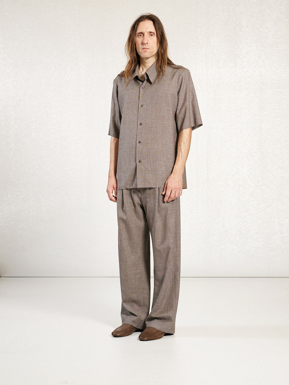 PREORDER S20 NO.343 BLACK FINE WOOL PLEATED TROUSERS
