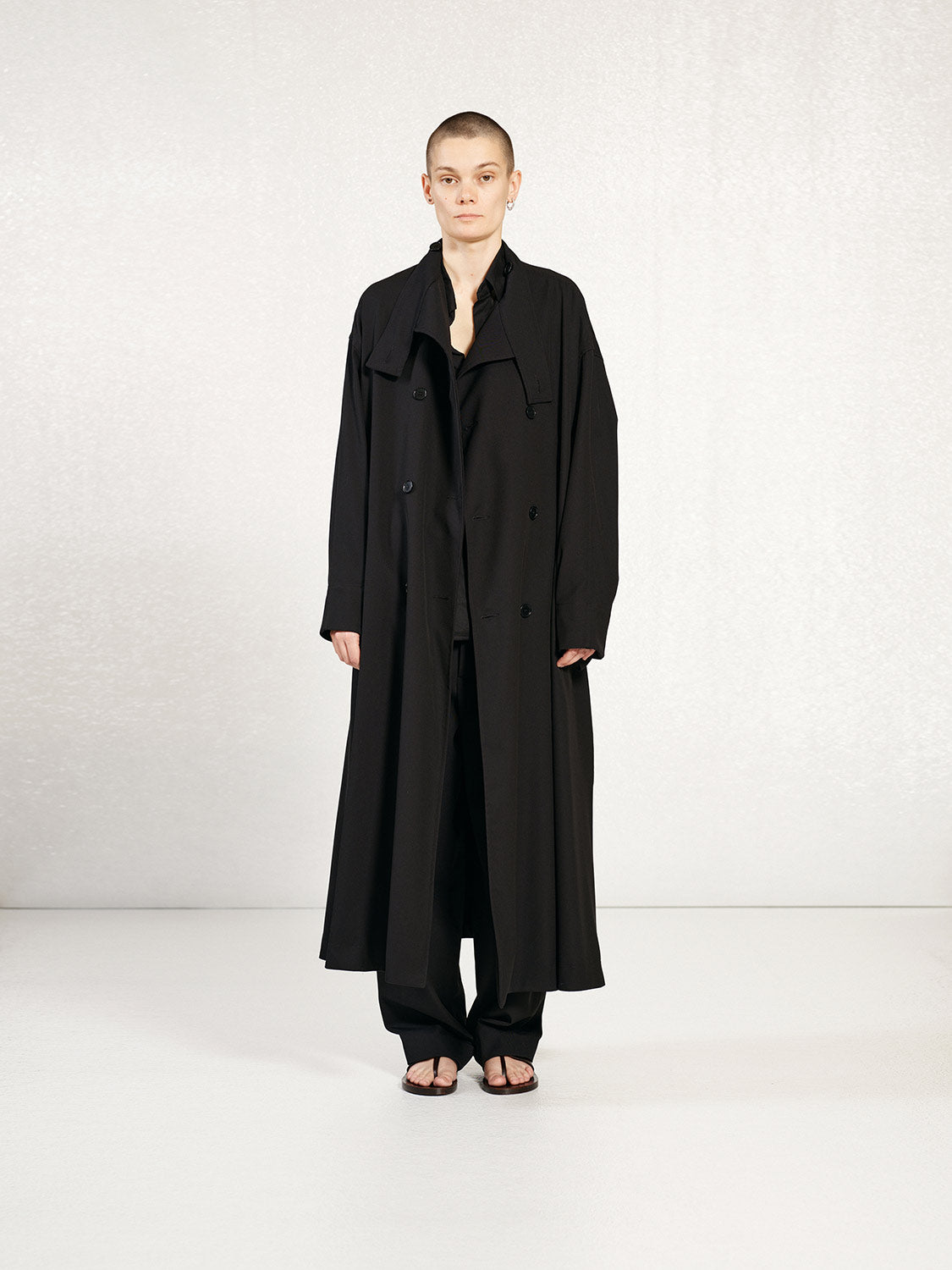 PREORDER S20 NO.65 BLACK NYLWOOL OVERSIZED COAT
