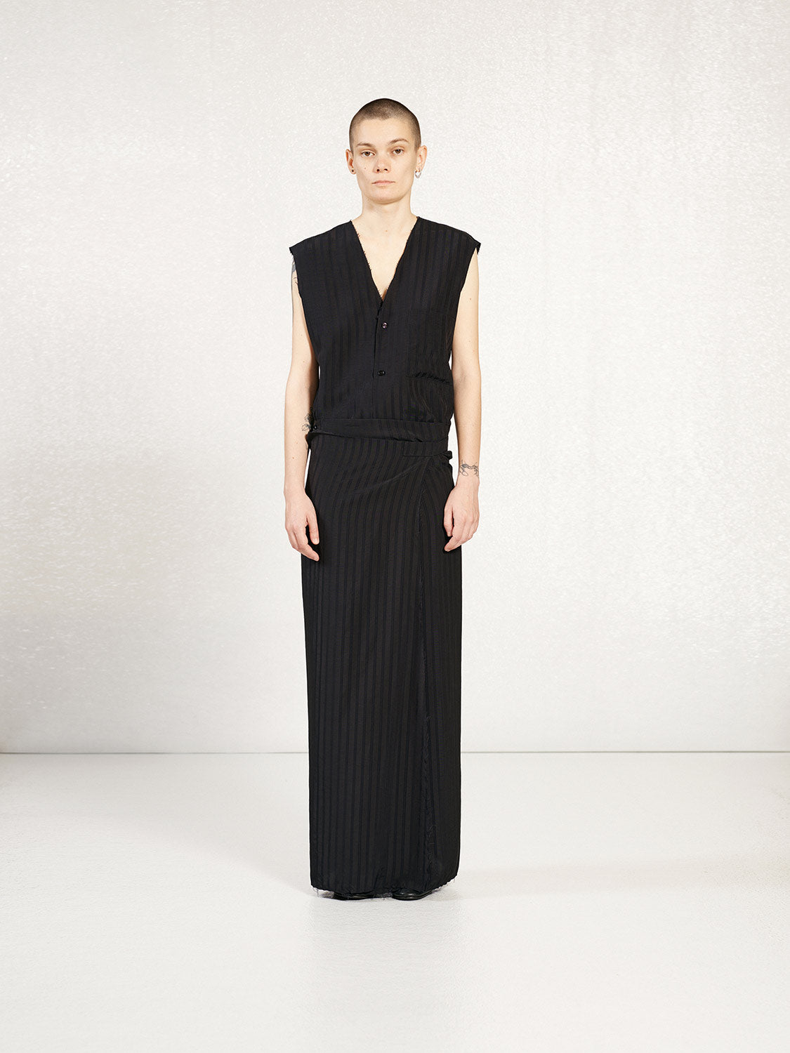 PREORDER S20 NO.74 JACQUARD STRIPE SLEEVELESS SHIRT
