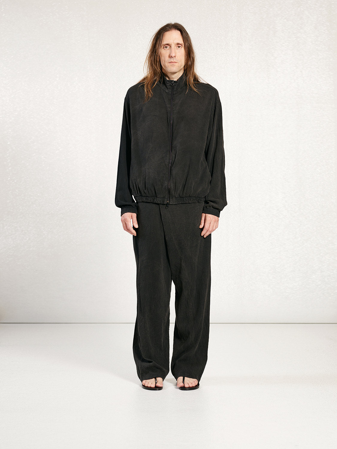 PREORDER S20 NO.310 BROWN STONEWASH COTTON BAMBULA CROSSED TROUSERS