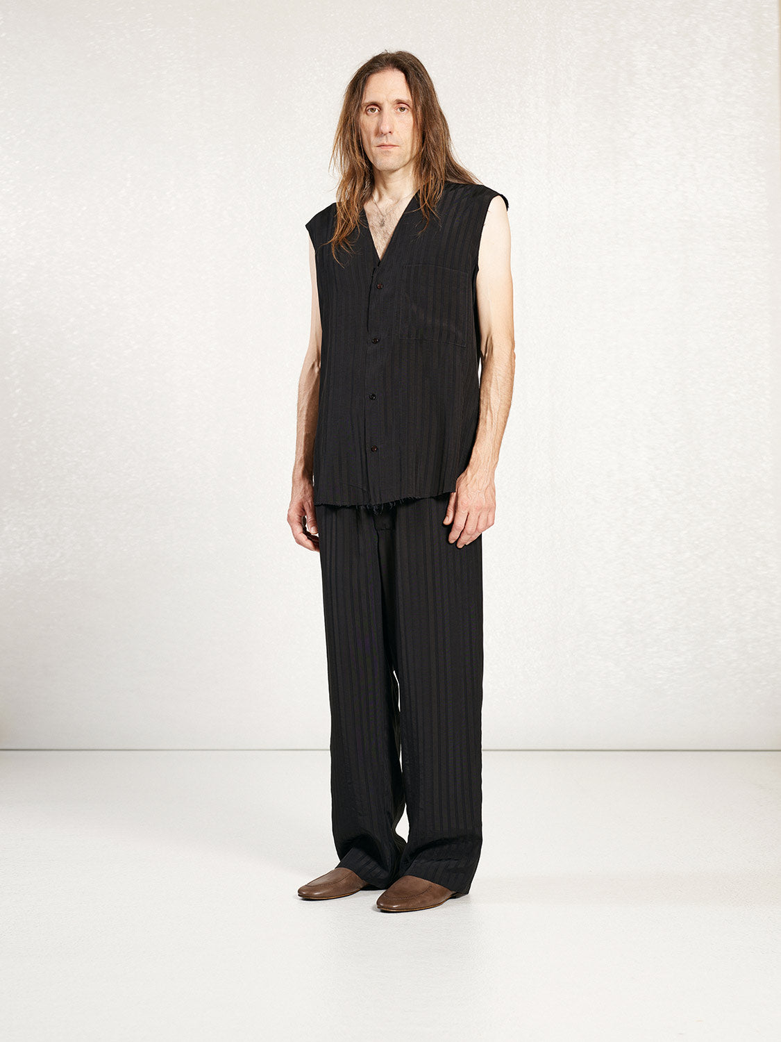 PREORDER S20 NO.74 JACQUARD STRIPE SLEEVELESS SHIRT