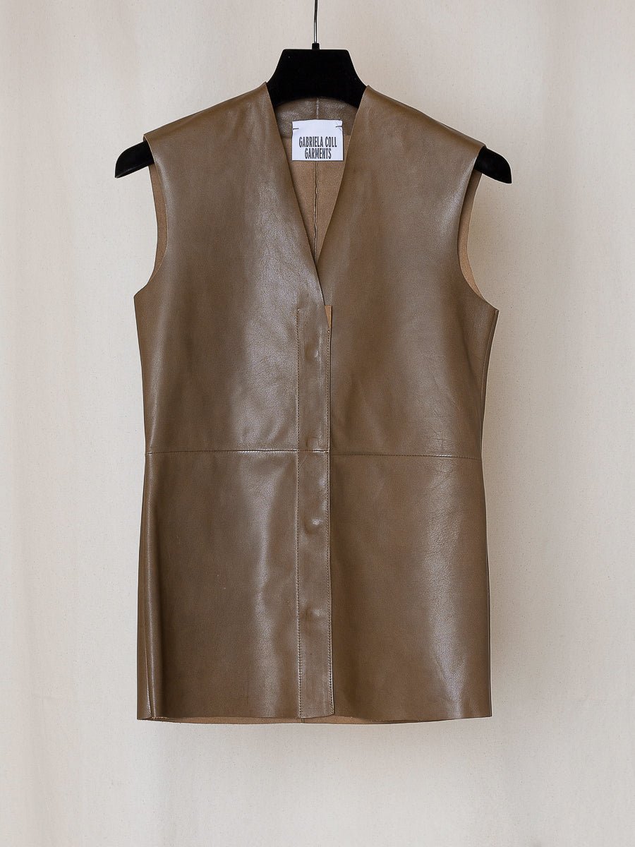 ARCHIVE S10 NO.146 LEATHER PANEL VEST