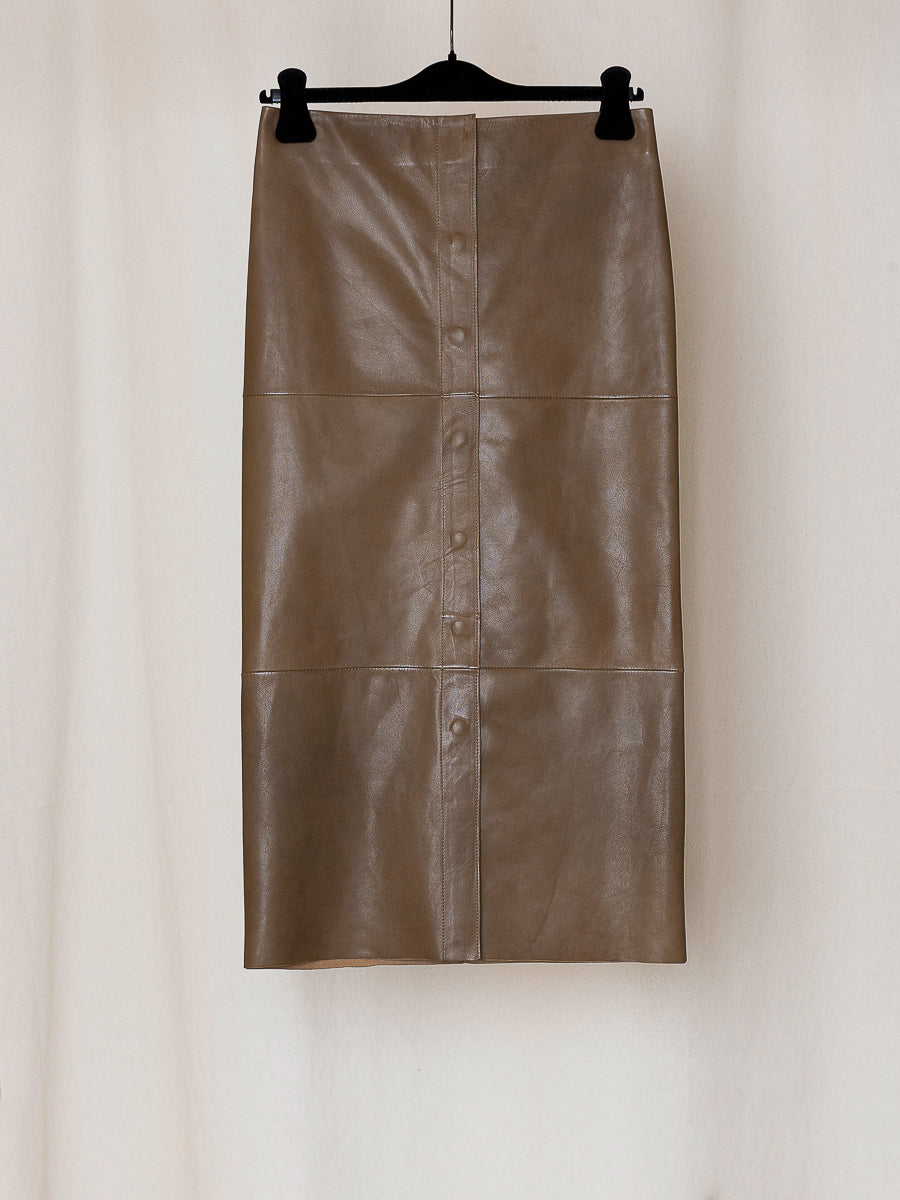 ARCHIVE S10 NO.148 LEATHER PANEL SKIRT