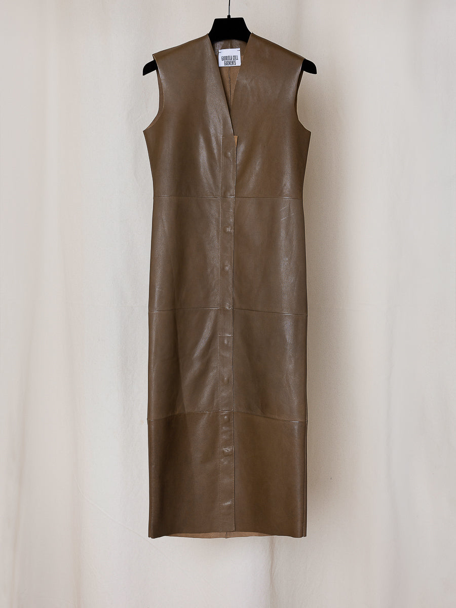 ARCHIVE S10 NO.149 LEATHER PANEL DRESS