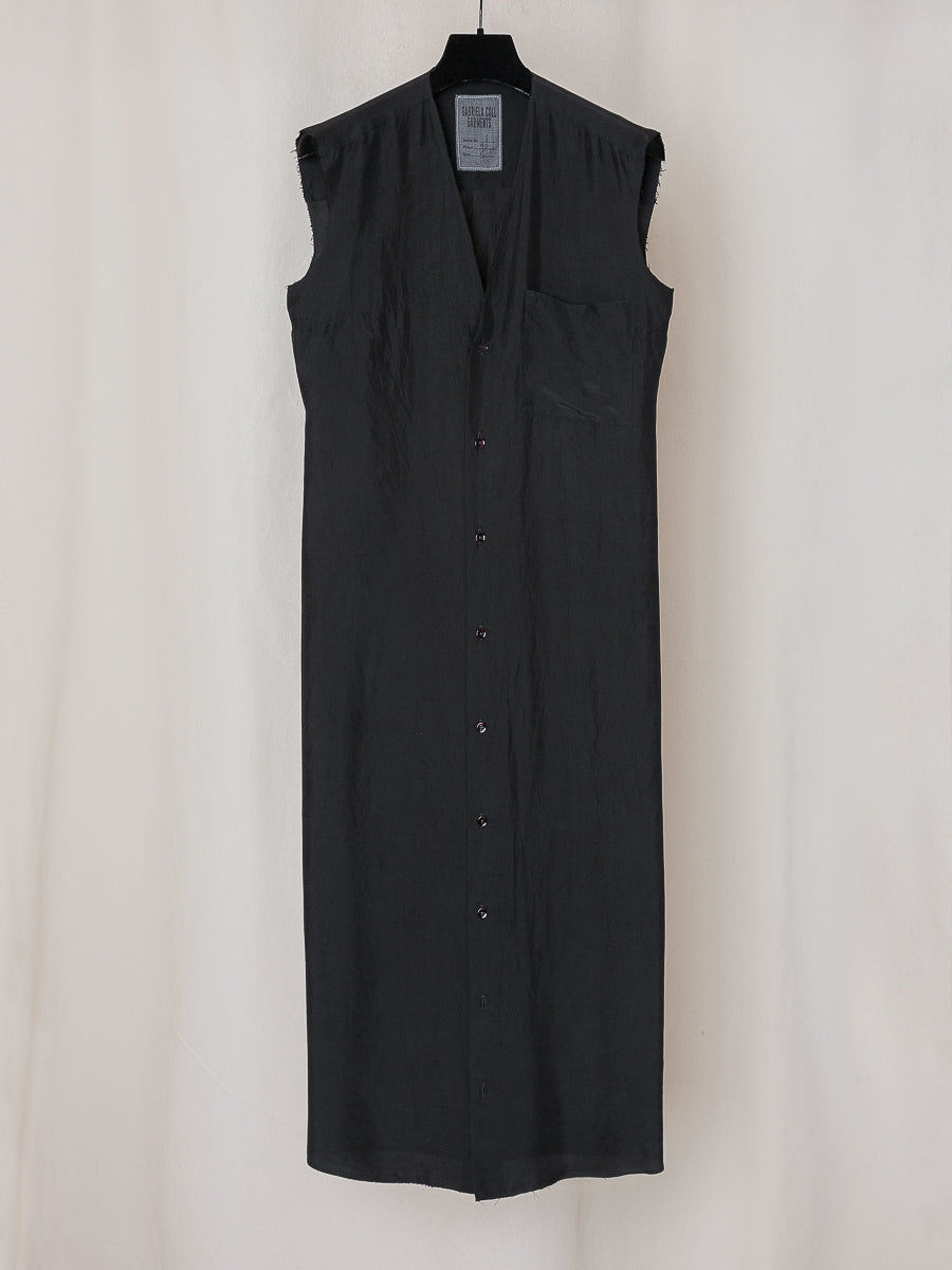 S18 NO.90 BLACK CUPRO SLEEVELESS DRESS