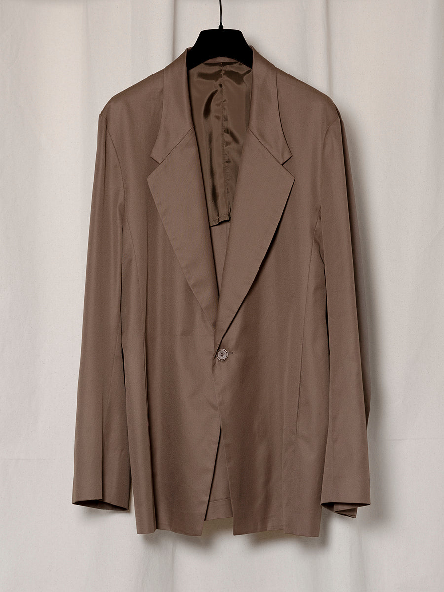 S18 NO.206 BROWN GABARDINE TAILORED JACKET