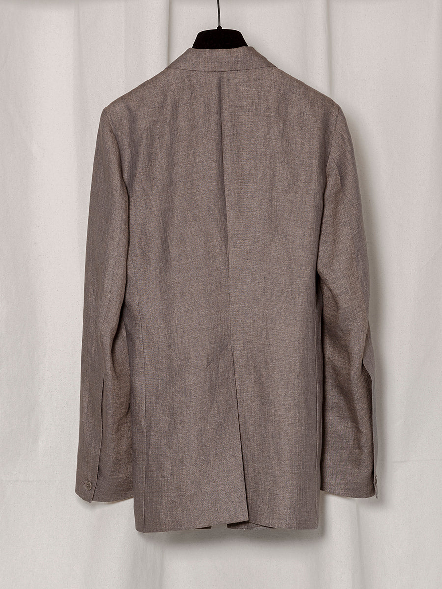 S18 NO.206 BROWN LINEN TAILORED JACKET