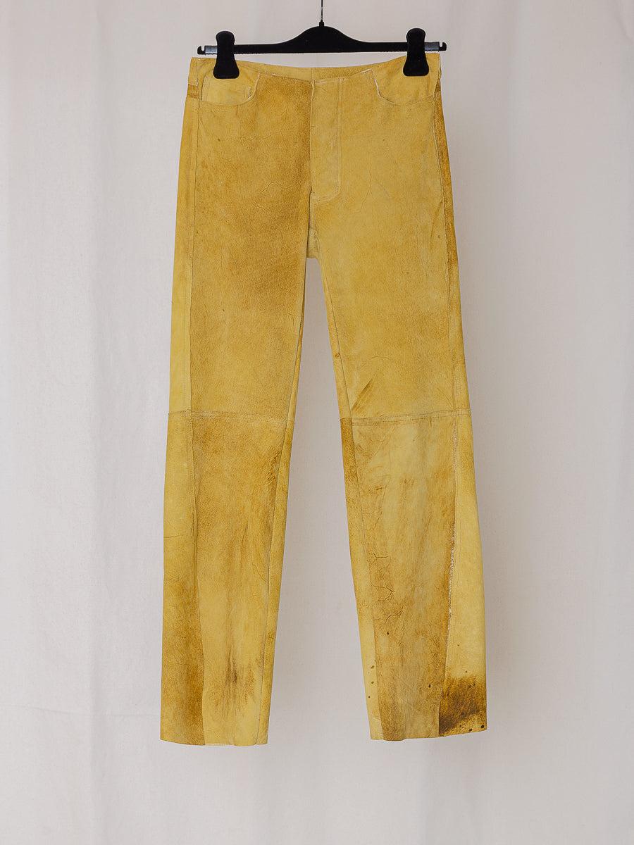 ARCHIVE NO.214 LEATHER SLIT TROUSERS