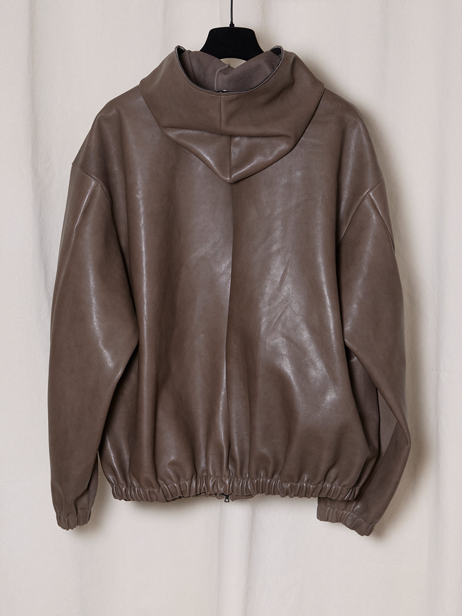 PRE-ORDER S19 NO.216 LEATHER HOODED ZIPPER JACKET