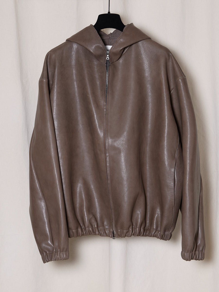 PRE-ORDER S19 NO.216 LEATHER HOODED ZIPPER JACKET