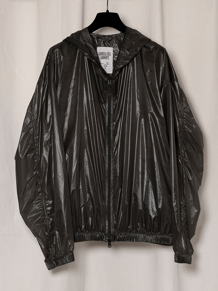 S18 NO.216 OFF-BLACK RIPSTOP HOODED JACKET