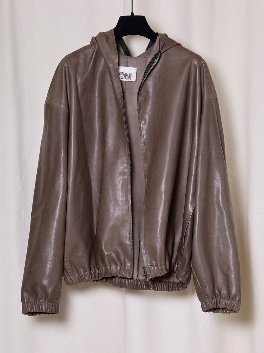 PREORDER S20 NO.216 DUST LEATHER HOODED ZIPPER