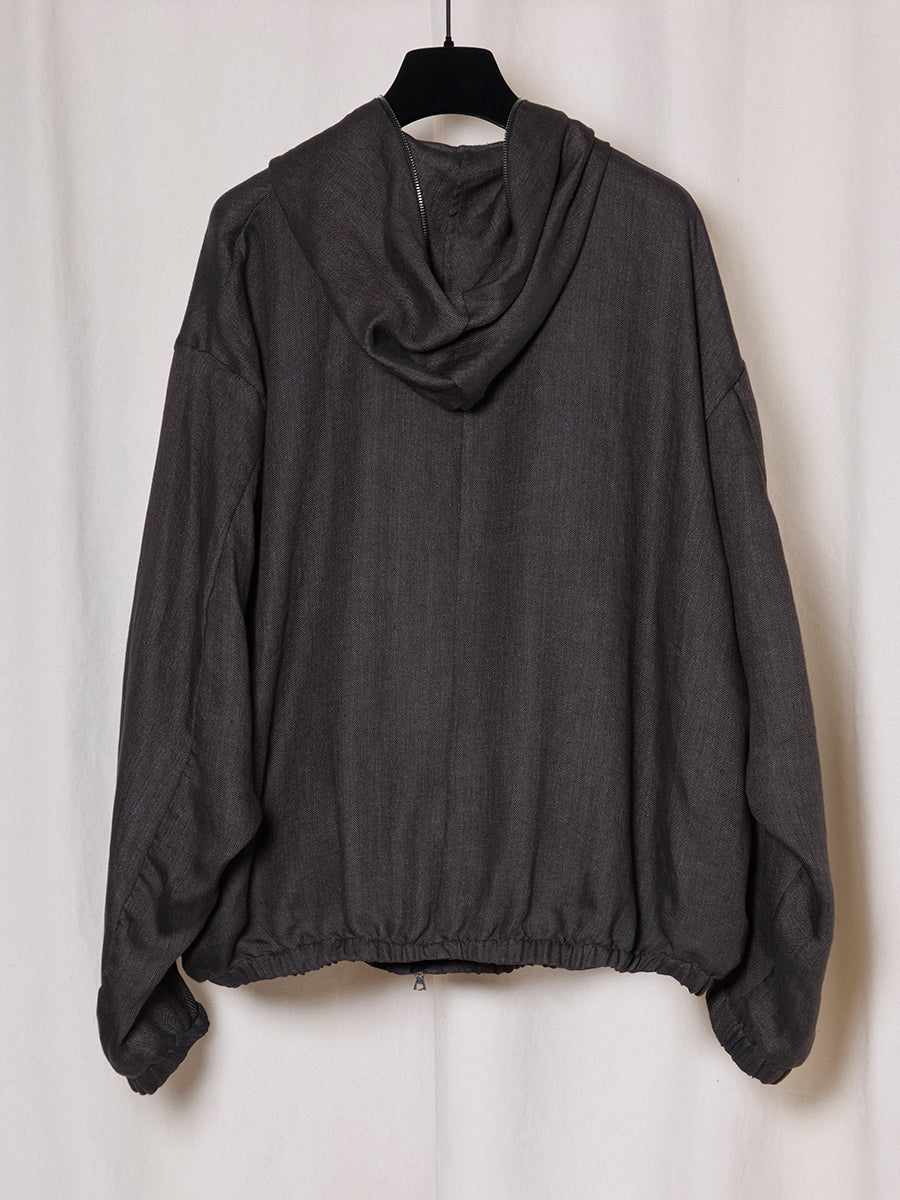 PREORDER S20 NO.216 LINEN HOODED ZIPPER JACKET