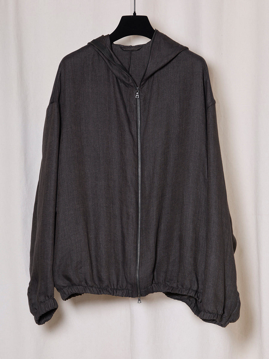 PREORDER S20 NO.216 LINEN HOODED ZIPPER JACKET