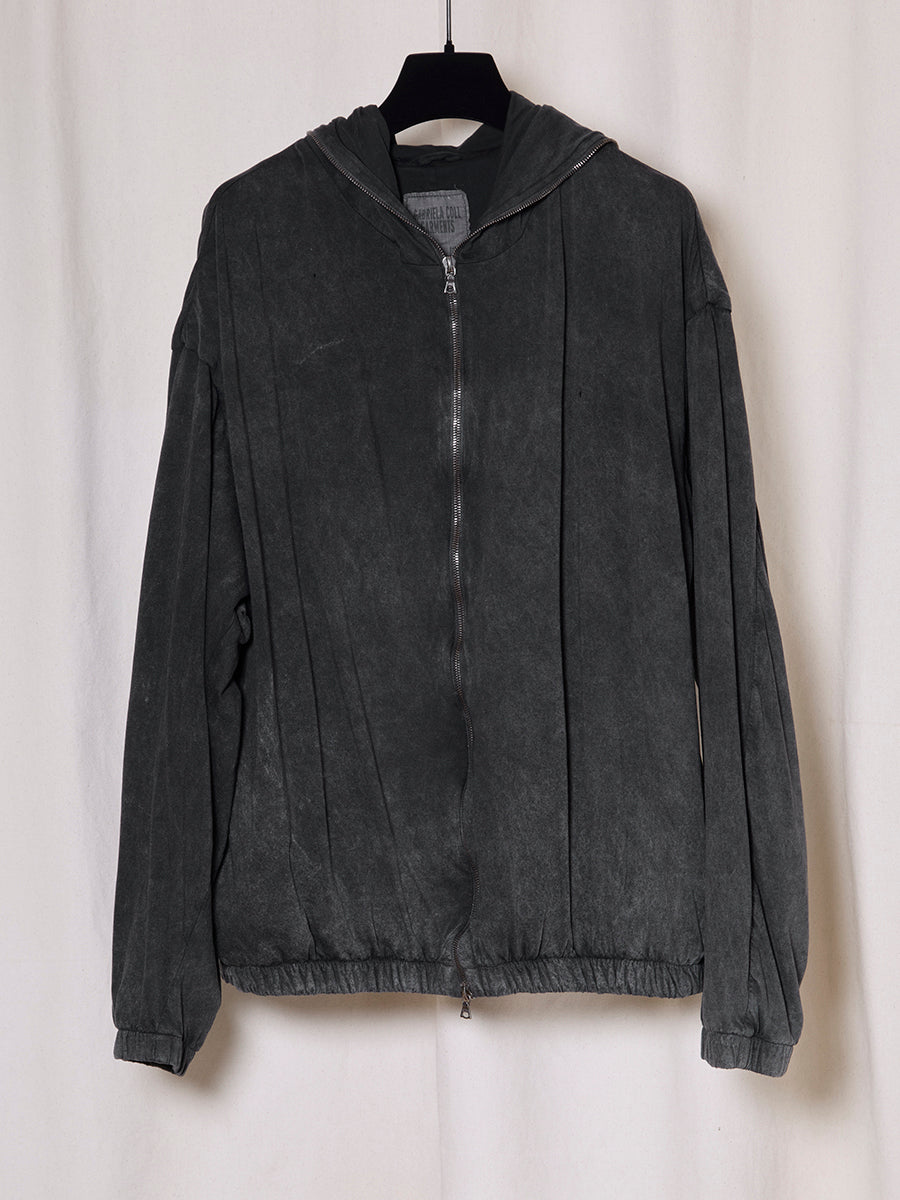 PREORDER S20 NO.216 BLACK STONEWASH ORGANIC COTTON DOUBLE ZIPPER JACKET