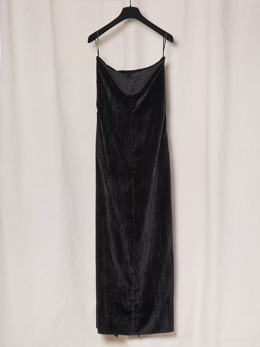 PRE-ORDER S19 NO.226 COTTON VELVET SNAP DRESS