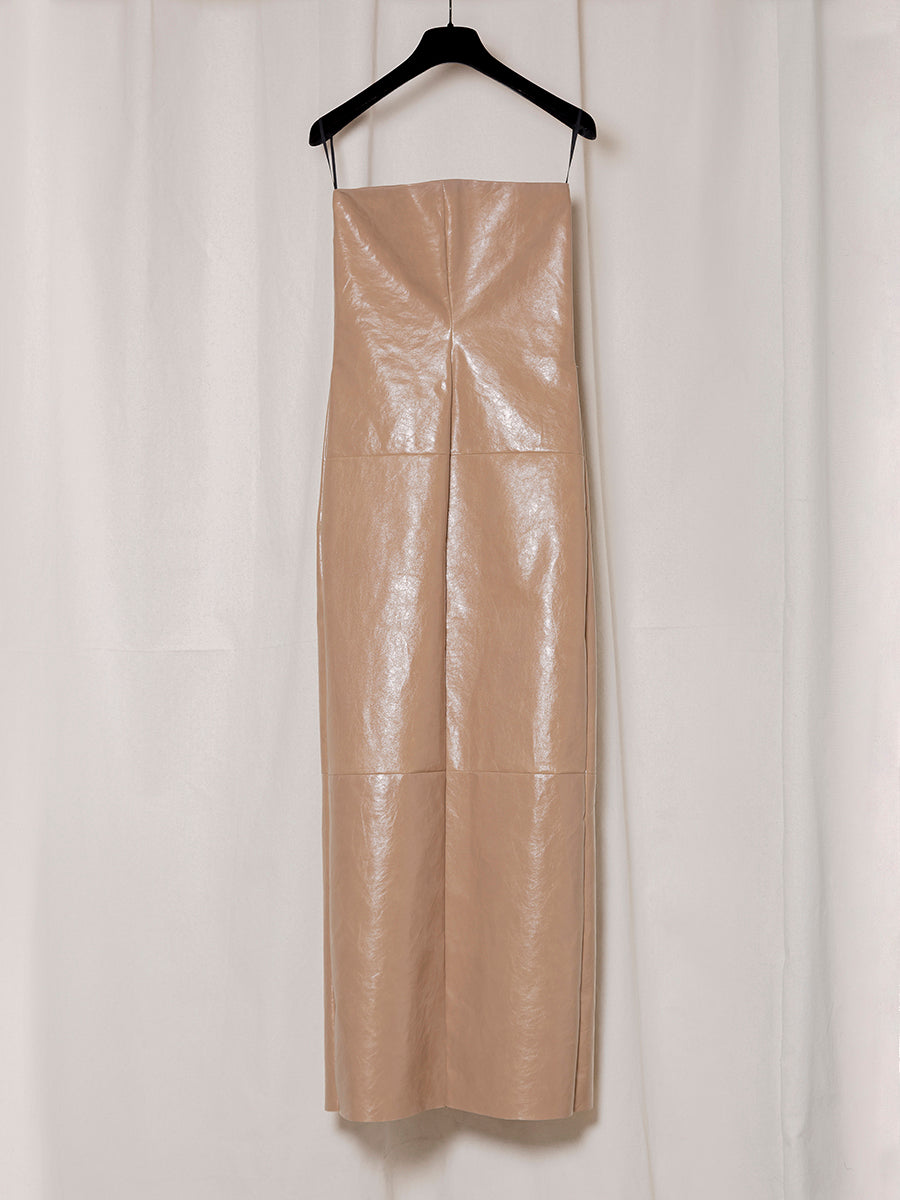 S18 NO.226 LEATHER SNAP DRESS