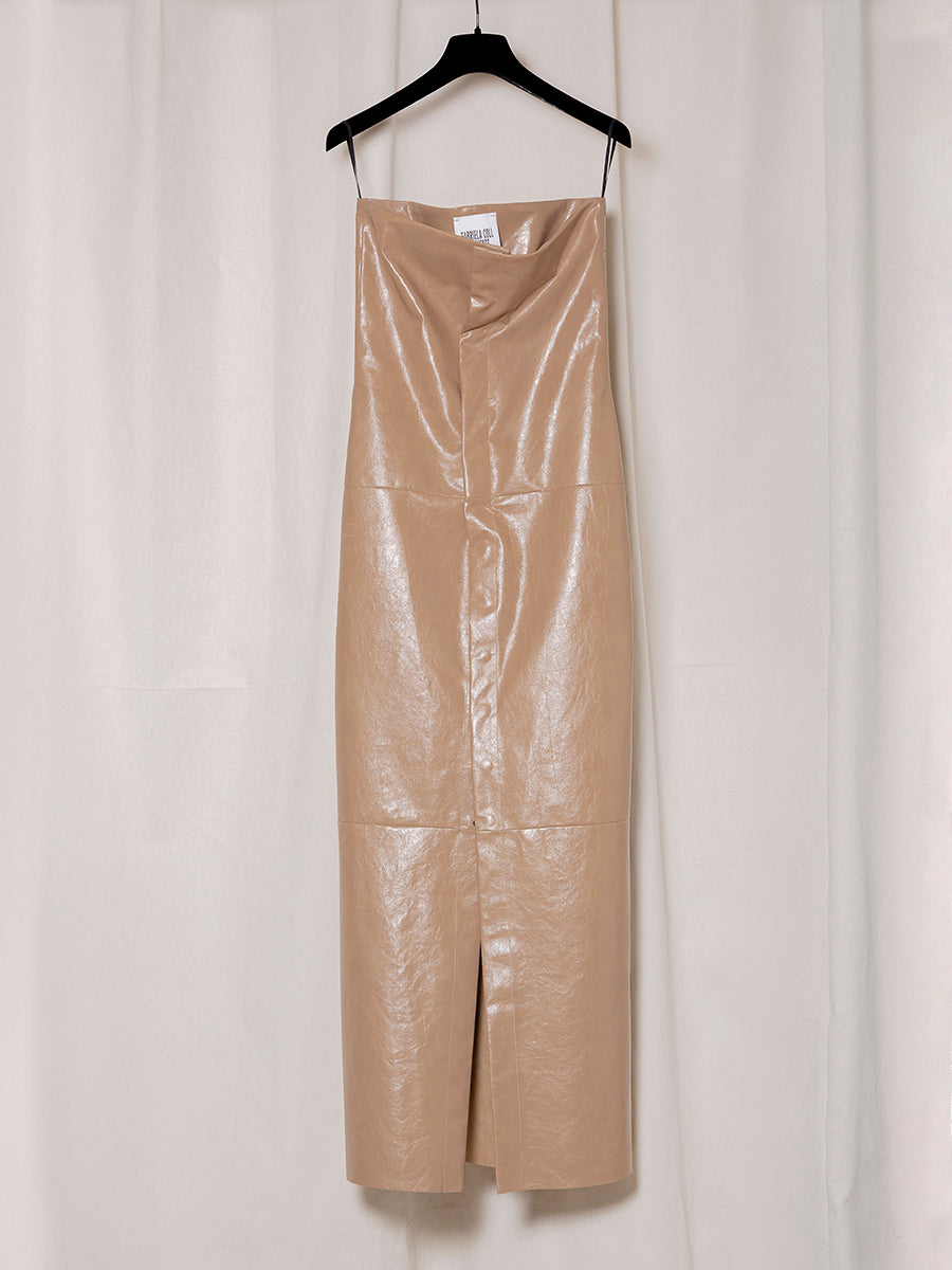 S18 NO.226 LEATHER SNAP DRESS