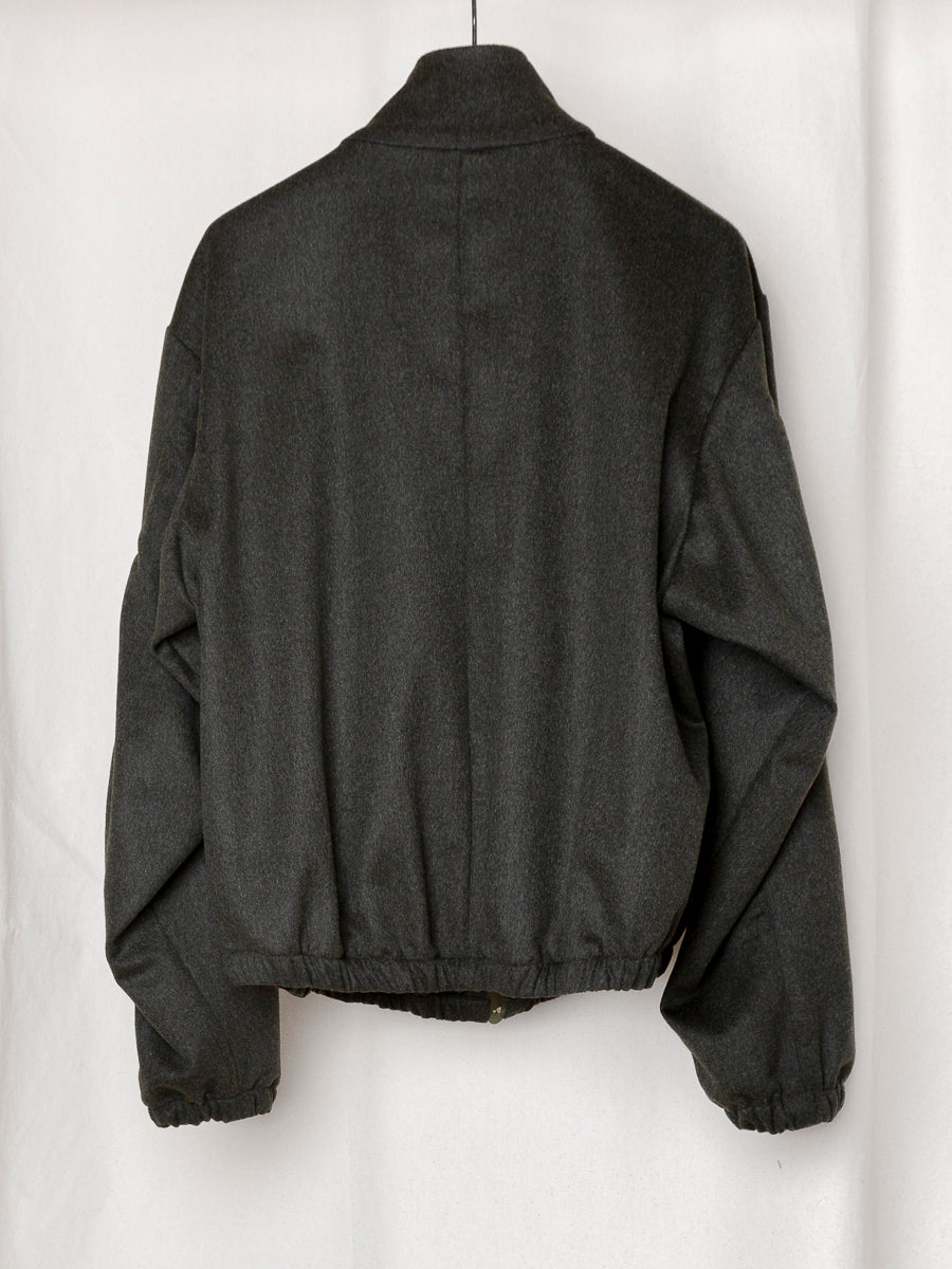 S17 NO.261 BLACK HEAVY WOOL ZIPPER JACKET