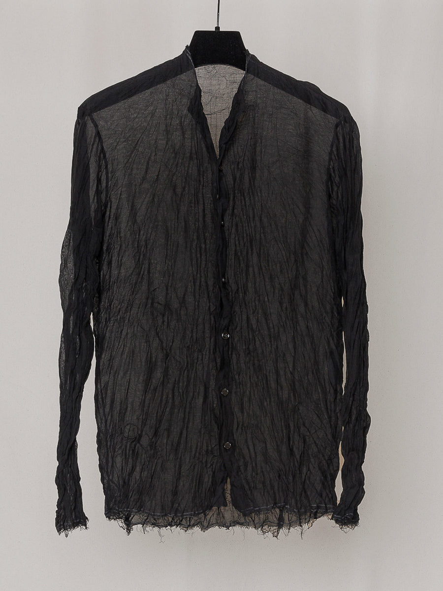 S18 NO.262 BLACK CRUSHED TAFFETA SHIRT